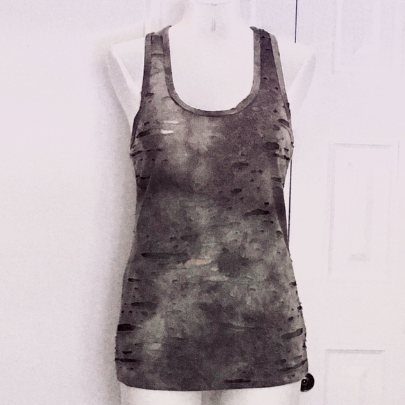 Forever 21 Tops - FOREVER 21 distressed tan tie dye tank size M